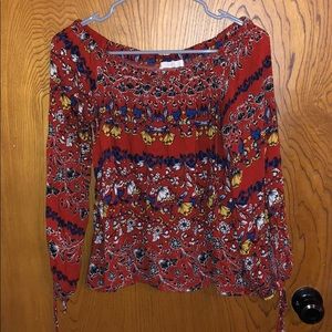 Patterned Off the Shoulder Top